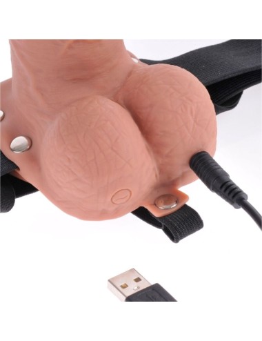 FETISH FANTASY SERIES - ARNES AJUSTABLE PENE REALISTICO CON TESTICULOS RECARGABLE Y VIBRADOR 17.8 CM