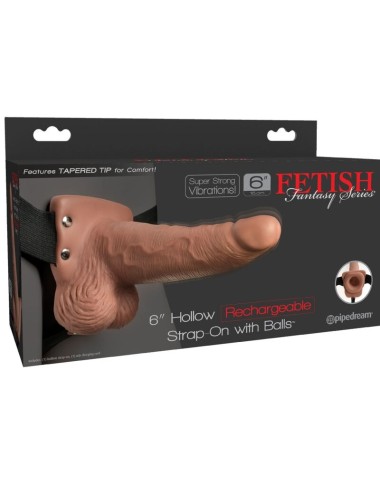 FETISH FANTASY SERIES - ARNES AJUSTABLE PENE REALISTICO CON TESTICULOS RECARGABLE Y VIBRADOR 15 CM