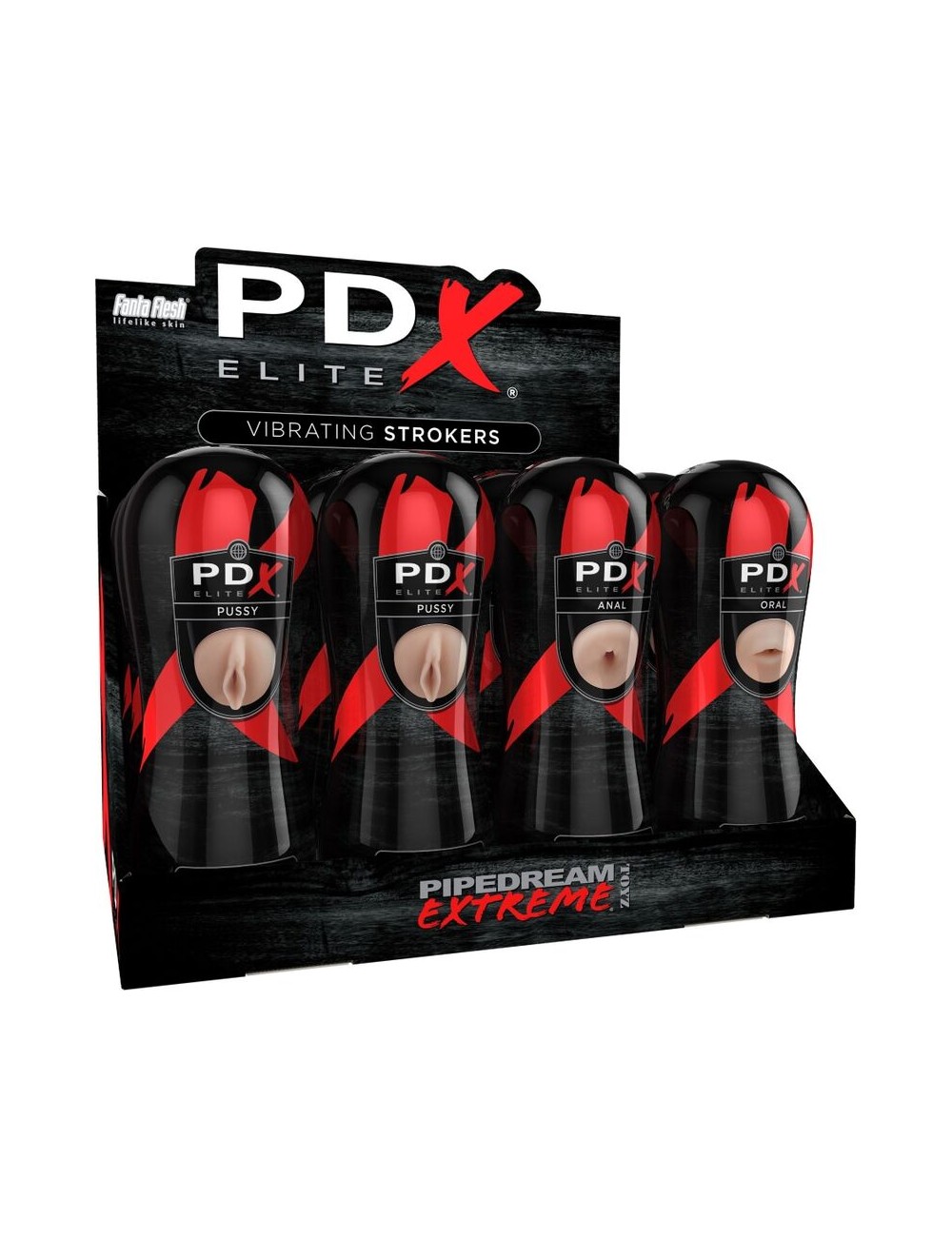 PDX ELITE - SET MASTURBADOR STROKER 12 UNIDADES: 6X VAGINA
