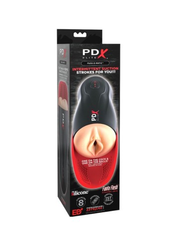 PDX ELITE - MASTURBADOR STROKER FUCK-O-MATIC VAGINA DOBLE VIBRACION PENE & TESTICULOS