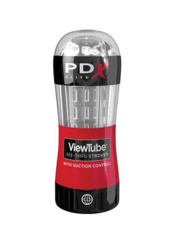 PDX ELITE - MASTURBADOR STROKER VIEWTUBE CONTROL SUCCION TRANSPARENTE