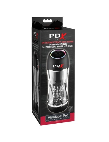 PDX ELITE - MASTURBADOR STROKER VIEWTUBE PRO VIBRADOR TRANSPARENTE