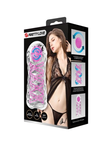 PRETTY LOVE - MASTURBADOR MASCULINO FANTASY ESPIRAL INTERNA Y BOLAS TRANSPARENTE