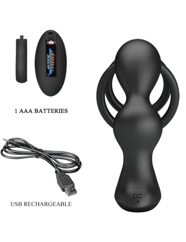 PRETTY LOVE - MARSHALL ANILLO PARA PENE + PLUG ANAL VIBRATORIO & CONTROL REMOTO