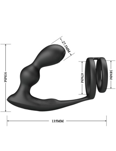 PRETTY LOVE - MARSHALL ANILLO PARA PENE + PLUG ANAL VIBRATORIO & CONTROL REMOTO