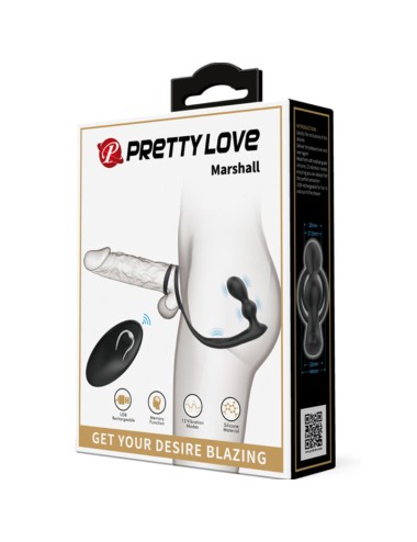 PRETTY LOVE - MARSHALL ANILLO PARA PENE + PLUG ANAL VIBRATORIO & CONTROL REMOTO