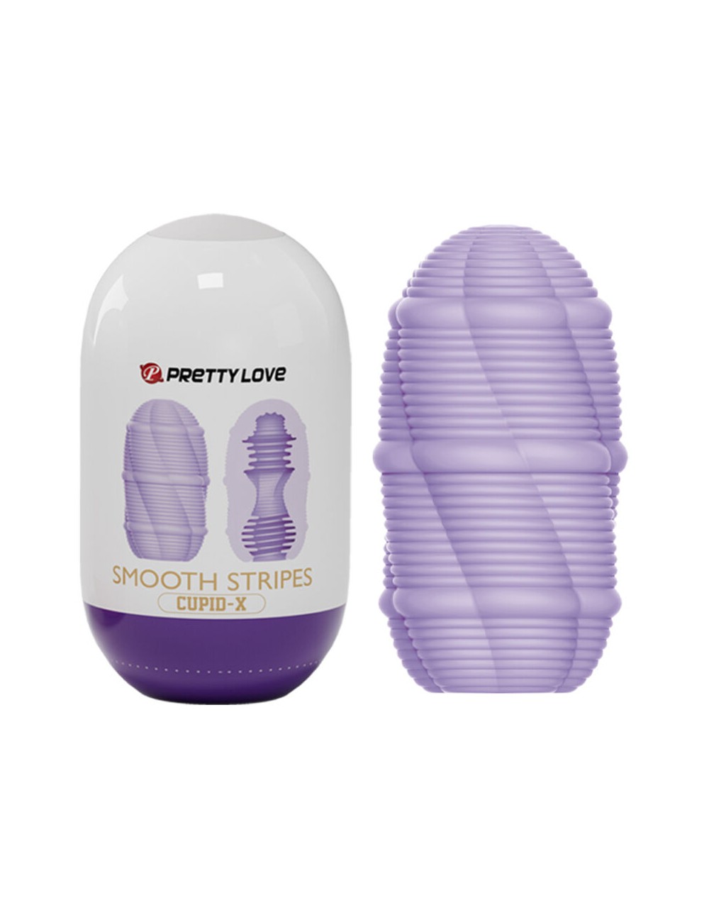 PRETTY LOVE - HUEVO MASTURBADOR SMOOTH STRIPES CUPID