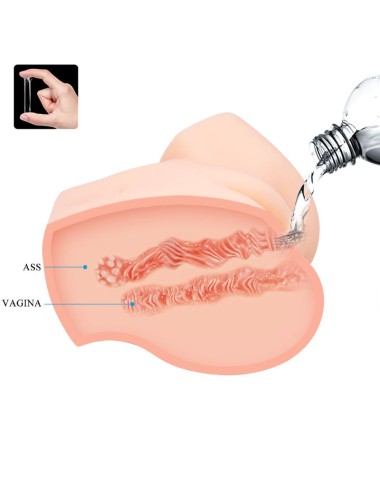 CRAZY BULL - VAGINA Y ANO REALISTICOS DOBLE VIBRACION