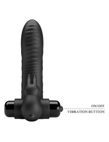 PRETTY LOVE - VANCE FUNDA DEDO VIBRADOR CONEJO NEGRO