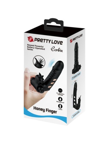 PRETTY LOVE - CORBIN FUNDA DEDO VIBRADOR NEGRO