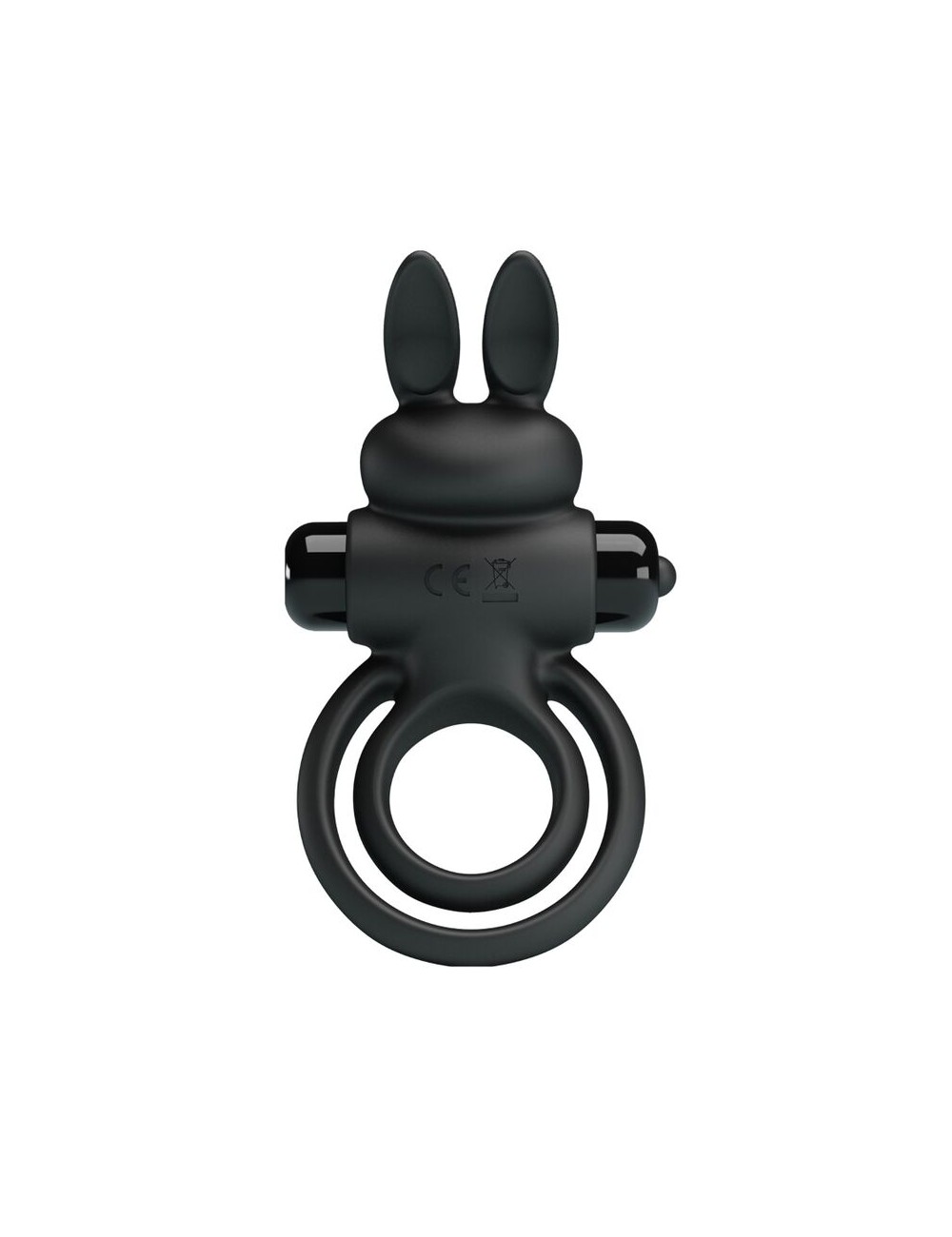 PRETTY LOVE - ANILLO VIBRADOR III CONEJO PARA PENE NEGRO