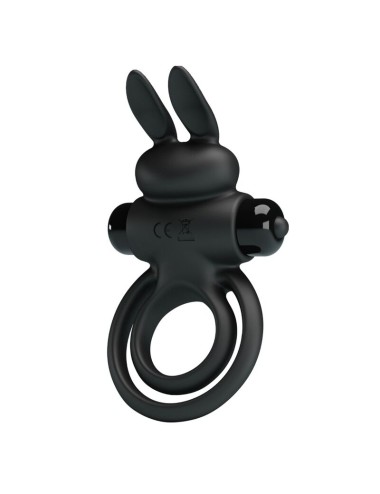 PRETTY LOVE - ANILLO VIBRADOR III CONEJO PARA PENE NEGRO