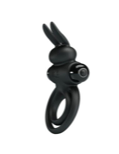 PRETTY LOVE - ANILLO VIBRADOR III CONEJO PARA PENE NEGRO