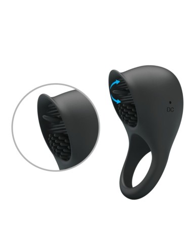 PRETTY LOVE - ANILLO VIBRADOR PARA PENE CON LENGUA NEGRO