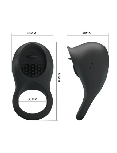 PRETTY LOVE - ANILLO VIBRADOR PARA PENE CON LENGUA NEGRO