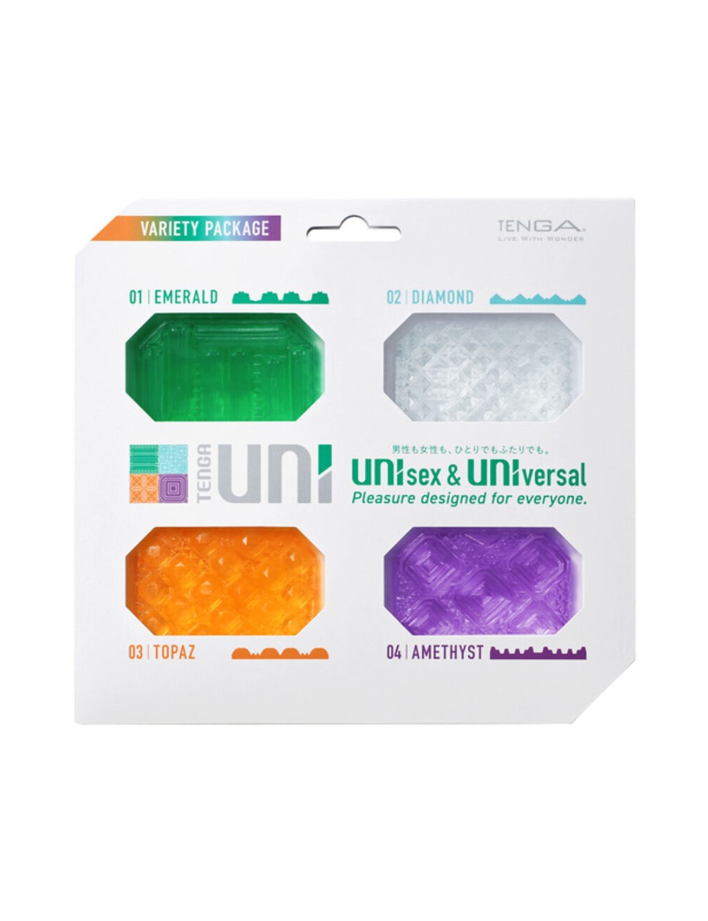TENGA - UNI VARIETY MASTURBADOR DEDAL PACK 4 UDS