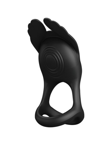 PRETTY LOVE - ANILLO VIBRADOR SILAS 7 VIBRACIONES SILICONA NEGRO