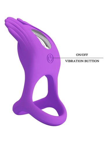 PRETTY LOVE - ANILLO VIBRADOR SILAS 7 VIBRACIONES SILICONA LILA