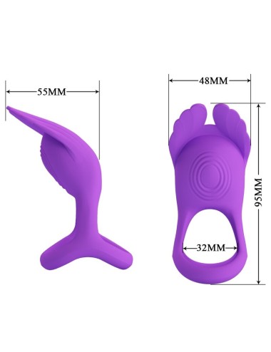 PRETTY LOVE - ANILLO VIBRADOR SILAS 7 VIBRACIONES SILICONA LILA