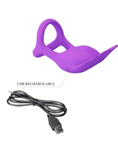 PRETTY LOVE - ANILLO VIBRADOR SILAS 7 VIBRACIONES SILICONA LILA