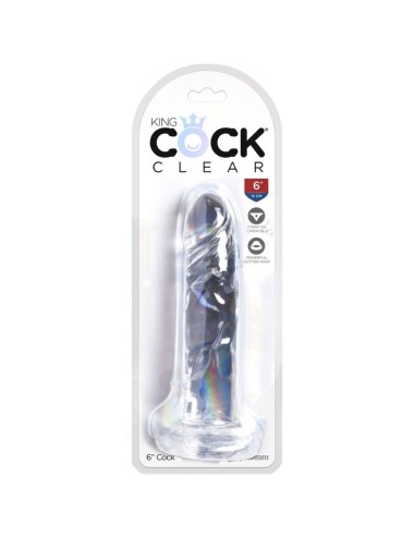 KING COCK - CLEAR PENE REALISTICO 15.5 CM TRANSPARENTE