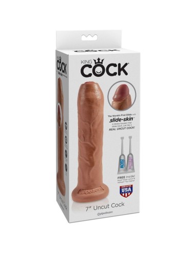 KING COCK - PENE REALISTICO CON PREPUCIO 17.8 CM CARAMELO