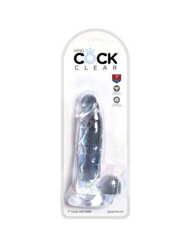 KING COCK - CLEAR PENE REALISTICO CON TESTICULOS 15.2 CM TRANSPARENTE