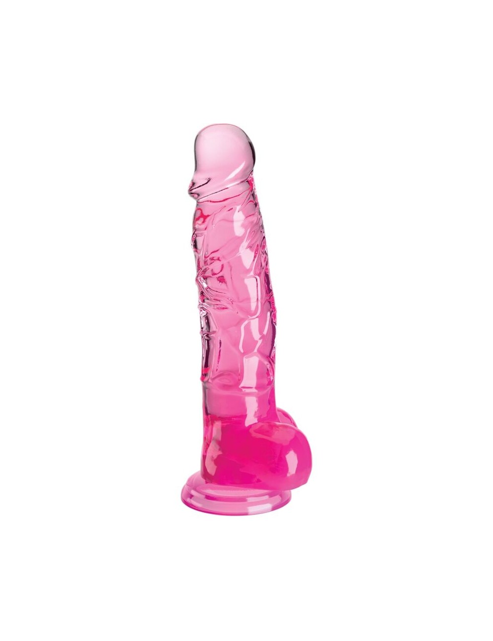 KING COCK - CLEAR PENE REALISTICO CON TESTICULOS 16.5 CM ROSA