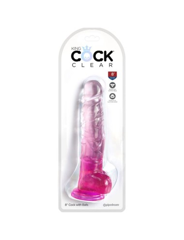 KING COCK - CLEAR PENE REALISTICO CON TESTICULOS 16.5 CM ROSA