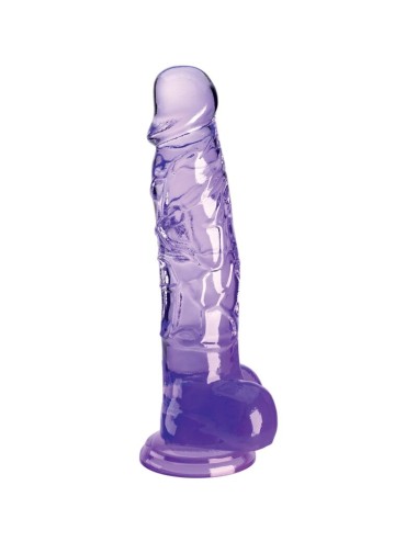 KING COCK - CLEAR PENE REALISTICO CON TESTICULOS 16.5 CM MORADO