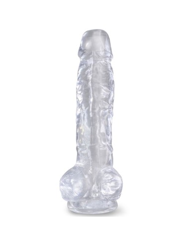 KING COCK - CLEAR PENE REALISTICO CON TESTICULOS 16.5 CM TRANSPARENTE