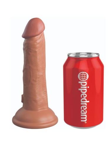 KING COCK - ELITE DILDO REALISTICO VIBRADOR & SILICONA 15.2 CM CARAMELO