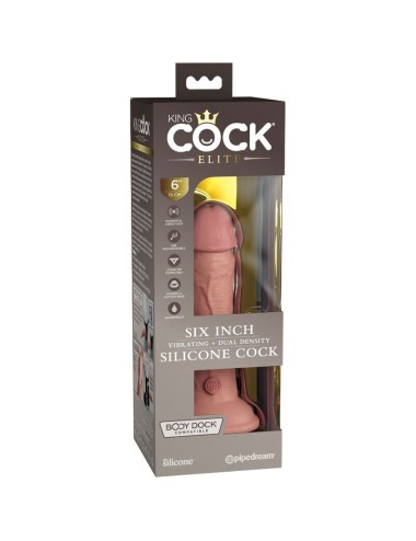 KING COCK - ELITE DILDO REALISTICO VIBRADOR & SILICONA 15.2 CM