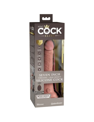 KING COCK - ELITE DILDO REALISTICO VIBRADOR & SILICONA CONTROL REMOTO 17.8 CM