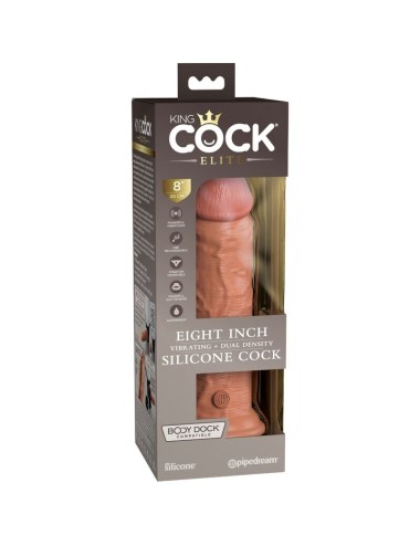 KING COCK - ELITE DILDO REALISTICO VIBRADOR & SILICONA 20.3 CM CARAMELO