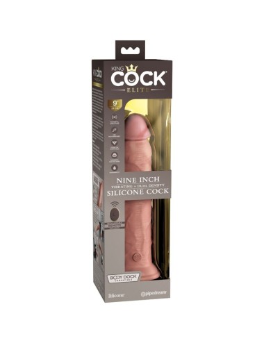 KING COCK - ELITE DILDO REALISTICO VIBRADOR & SILICONA CONTROL REMOTO 23 CM