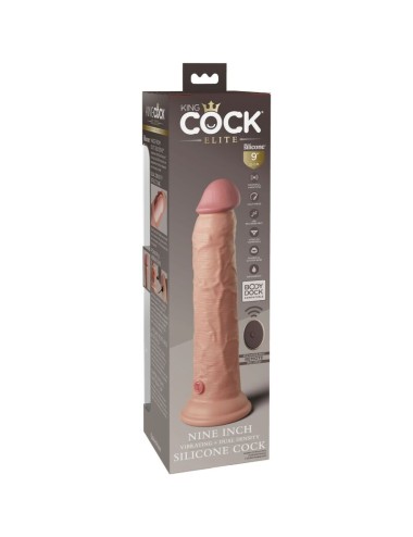 KING COCK - ELITE DILDO REALISTICO VIBRADOR & SILICONA CONTROL REMOTO 23 CM