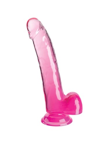 KING COCK - CLEAR DILDO CON TESTICULOS 20.3 CM ROSA