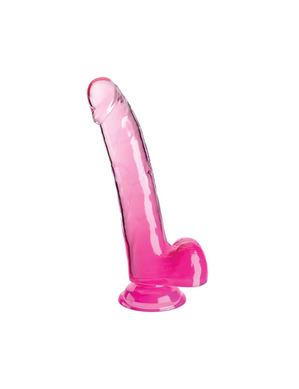 KING COCK - CLEAR DILDO CON TESTICULOS 20.3 CM ROSA