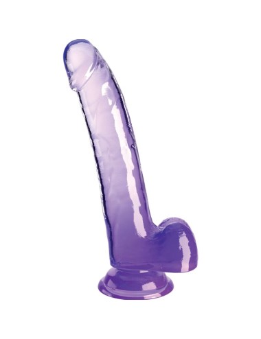 KING COCK - CLEAR DILDO CON TESTICULOS 20.3 CM MORADO