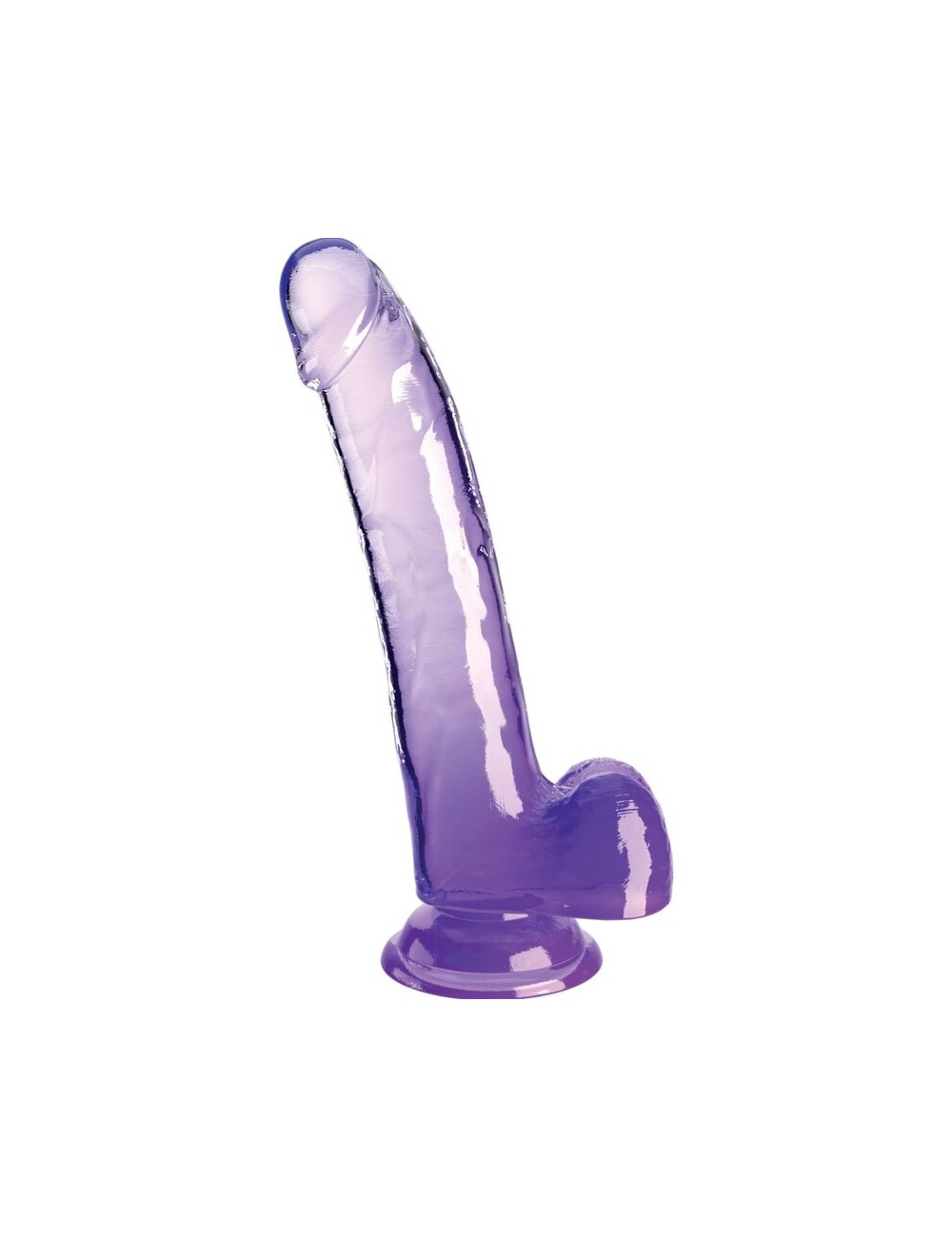 KING COCK - CLEAR DILDO CON TESTICULOS 20.3 CM MORADO
