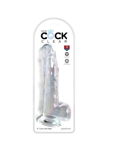 KING COCK - CLEAR DILDO CON TESTICULOS 20.3 CM TRANSPARENTE