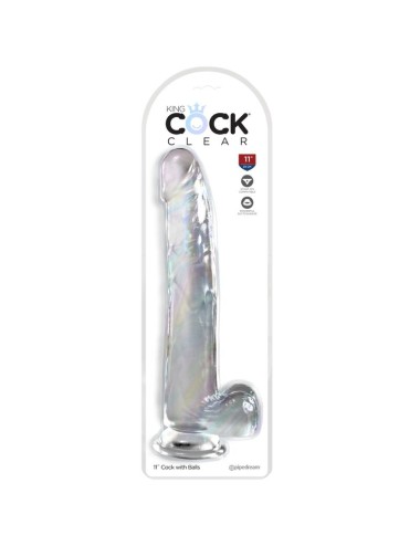 KING COCK - CLEAR DILDO CON TESTICULOS 24.8 CM TRANSPARENTE