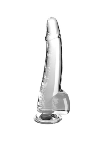 KING COCK - CLEAR DILDO CON TESTICULOS 19 CM TRANSPARENTE