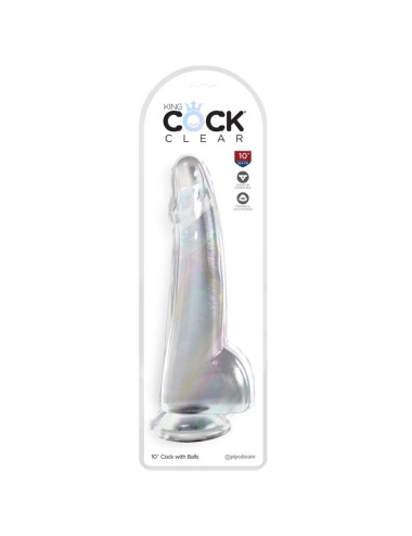 KING COCK - CLEAR DILDO CON TESTICULOS 19 CM TRANSPARENTE