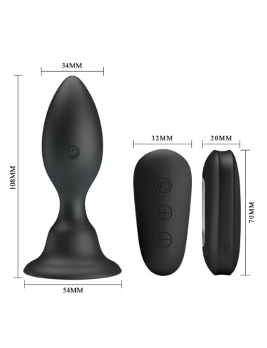 MR PLAY - PLUG ANAL CON VIBRACION NEGRO CONTROL REMOTO