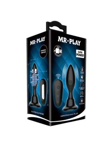 MR PLAY - PLUG ANAL CON VIBRACION NEGRO CONTROL REMOTO