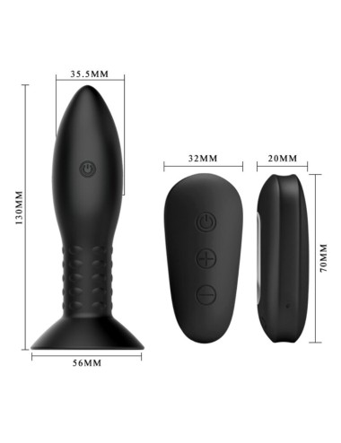 MR PLAY - PLUG CON BOLAS ROTADORAS NEGRO CONTROL REMOTO