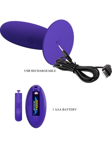 PRETTY LOVE - YOUTH PLUG ANAL VIBRADOR CONTROL REMOTO VIOLETA