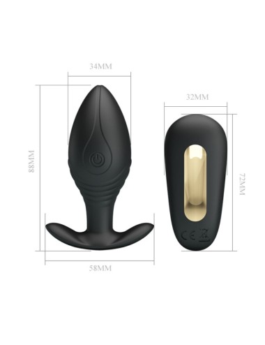 PRETTY LOVE - REGINA PLUG ANAL VIBRADOR RECARGABLE NEGRO